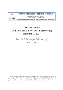 Lecture Notes: ECS 203 Basic Electrical Engineering Semester 1