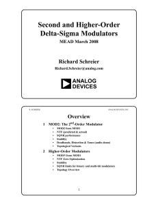 Second and Higher-Order Delta-Sigma Modulators