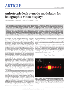Anisotropic leaky-mode modulator for holographic video displays