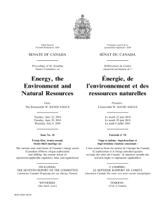 Energy, the Environment and Natural Resources Énergie, de l
