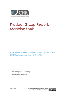 Report: machine toolbits 213kB - Centre for Remanufacturing and
