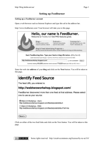 Setting up Feedburner