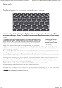 (Graphene\222s potential for energy conversion and storage