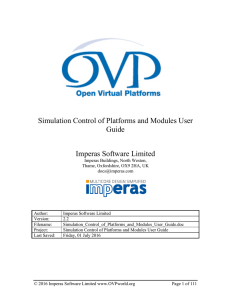Simulation Control of Platforms and Modules User Guide