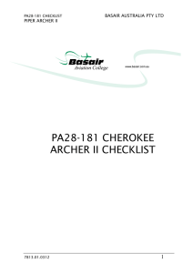 PA28-181 CHEROKEE ARCHER II CHECKLIST