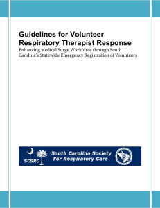 Guidelines for Volunteer Respiratory Therapist Response