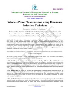 Wireless Power Transmission using Resonance Induction