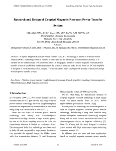 Research and Design of Coupled Magnetic Resonant