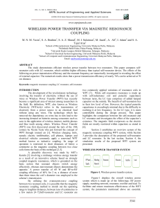 wireless power transfer via magnetic resonance coupling