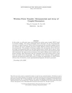 Wireless Power Transfer: Metamaterials and Array of Coupled
