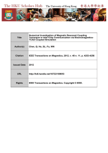 Title Numerical Investigation of Magnetic Resonant Coupling