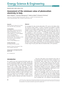 Assessment of the minimum value of photovoltaic electricity in Italy