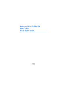 Advanced Car Kit CK-7W User Guide Installation