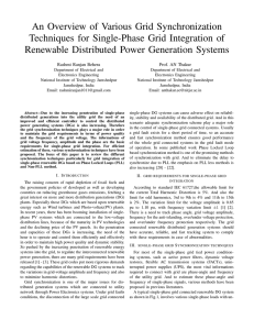 An Overview of Various Grid Synchronization Techniques for