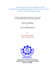ANALYSIS OF GRID SYNCHRONIZATION TECHNIQUES