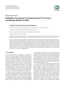 Reliability Assessment of Transformerless PV Inverters considering