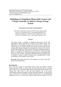 Modelling of a Standalone Photovoltaic System with Charge
