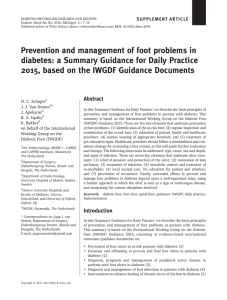 Prevention and management of foot problems in diabetes: a