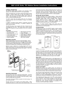 5897-35 RF DUAL TEC Motion Sensor Installation Instructions
