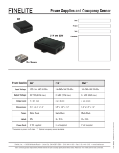 Power Supply and Occupancy Sensor Tech Sheet