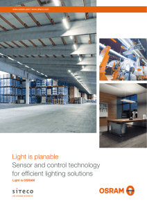 Light is planable Sensor and control technology for efficient