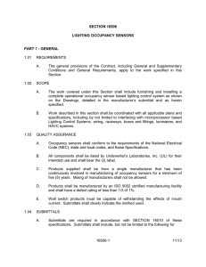 16506-1 11/13 SECTION 16506 LIGHTING OCCUPANCY