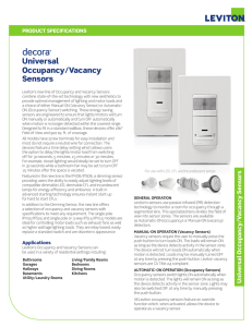 Universal Occupancy/Vacancy Sensors