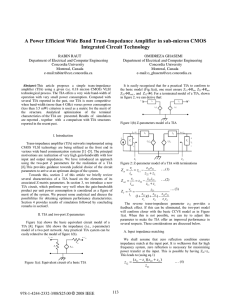 A Power Efficient Wide Band Trans-Impedance Amplifier in