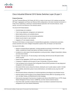 Cisco Industrial Ethernet 3010 Series Switches Layer 2/Layer 3 Data