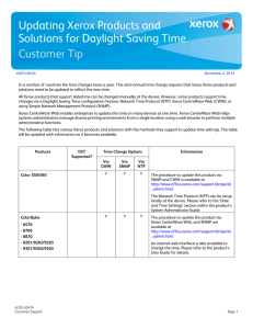 Updating Xerox Products and Solutions for Daylight Saving Time