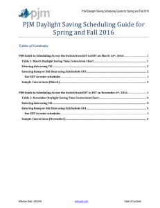 PJM Daylight Saving Scheduling Guide for Spring and