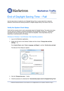 End of Daylight Saving Time – Fall