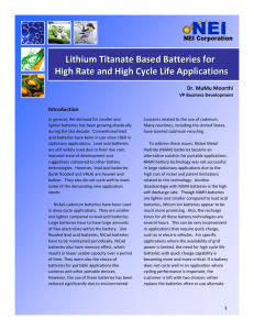 Lithium Titanate Based Batteries for High Rate and High Cycle Life