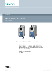 Damper Actuator Modbus RTU