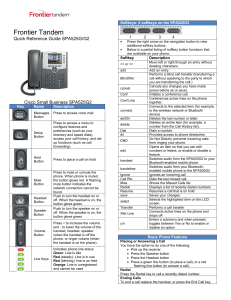 Frontier Tandem Quick Reference Guide SPA525 v3