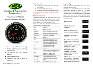 Instructions for PROLED Programmable Tachometer.