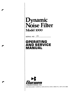 Dynamic Noise Filter 1000 Manual