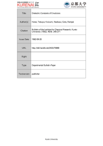 Title Dielectric Constants of Emulsions Author(s)