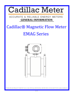 Data sheet for Cadillac® EMAG Magnetic Flow Meter