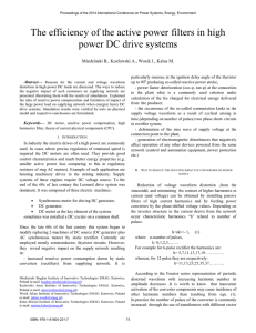 The efficiency of the active power filters in high power DC drive