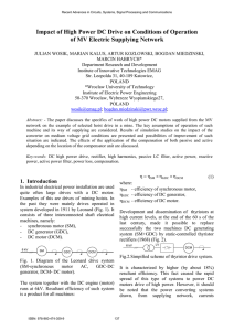 Impact of High Power DC Drive on Conditions of Operation