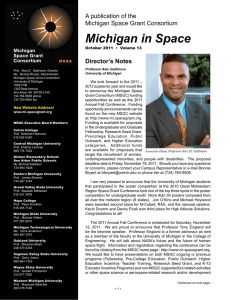 Michigan in Space - Michigan Space Grant Consortium