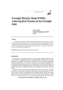 Foresight Maturity Model (FMM): Achieving Best Practices in the