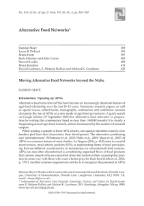 Alternative Food Networks - International Journal of Sociology of