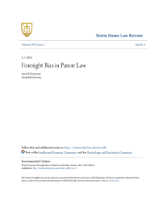 Foresight Bias in Patent Law