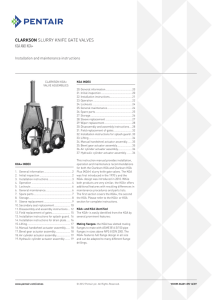 KGA+/KGA Slurry Knife Gate Valve IOM