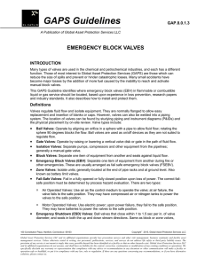 Emergency Block Valves