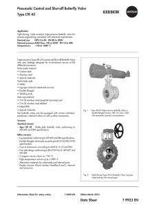 Pneumatic Control and Shut-off Butterfly Valve Type LTR 43 Data