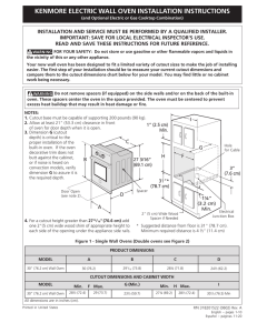 kenmore electric wall oven installation instructions