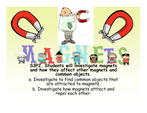 S3P2. Students will investigate magnets and how they affect other